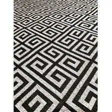 Tapete Para Sala Redondo 200 Cm Grego Preto Prata Geometrico Foto mini 3