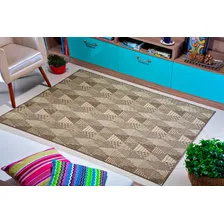 Tapete Para Sala Sisal Geometrico 1,00x1,50 Mts Economico E Prático, Claro Lindo!! Antiderrapante Cor Marrom-claro Desenho Do Tecido Geométrico S560 Foto  mini 1