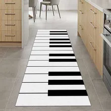 Tapete Passadeira Cozinha Piano Antiderrapante 160x50 Cor Branco Foto mini 1