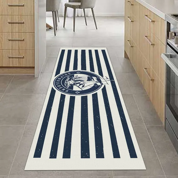 Tapete Passadeira Cozinha Shipbuilders 200x60 Antiderrapante Cor Azul Foto 1