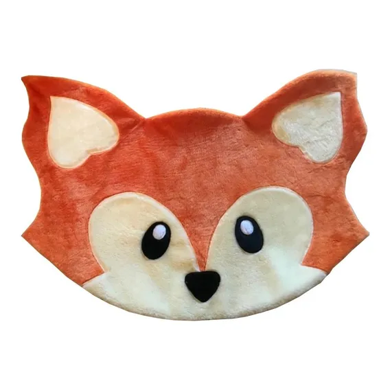 Tapete Pelucia Raposa Raposinha Quarto Infantil Macio Fofo Cor Laranja Foto 1