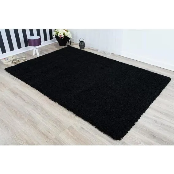 Tapete Peludo Para Sala Escuro Foto 1
