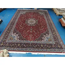 Tapete Persa Kashan 3x4m Vermelho Iraniano 4x3m Industrial Desenho Do Tecido 400x294cm Foto  mini 1