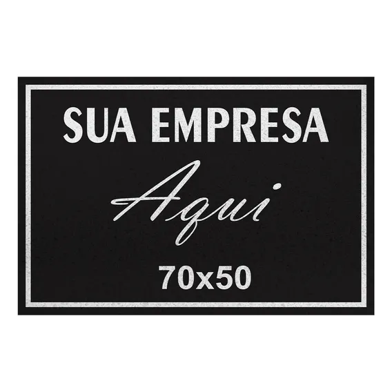 Tapete Personalizado Capacho 70x50 Com Sua Logomarca Cor Preto Foto 1