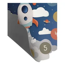 Tapete Redondo Para Mesversário 1m X 1m Foguete Kapazi Foto mini 4