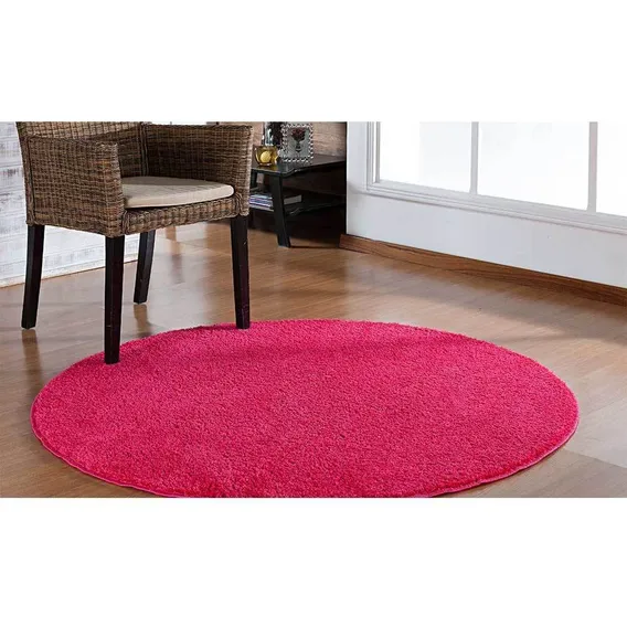 Tapete Redondo Sala Quarto Menina Classic 200cm Rosa Pink Foto 1