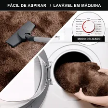 Tapete Sala Felpudo Peludo Mesclado Marrom 120 X 200 Cm Foto mini 3