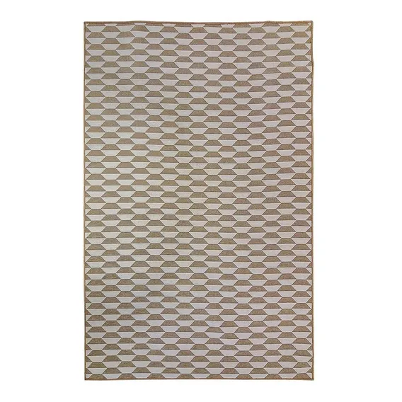 Tapete Sala Geometrico Colmeia 200x250 Cm Bege Lavavel Fino Foto 1