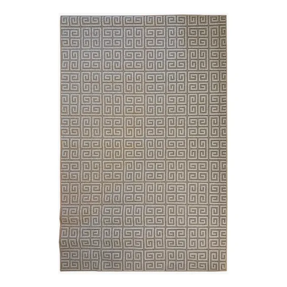 Tapete Sala Magia Geometrico Grego 100x150 Cm Bege Foto 1