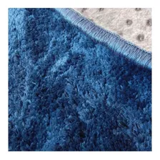 Tapete Sala Quarto 100 X 150 Azul Jeans Peludo Macio Classic Desenho Do Tecido Liso Foto mini  2