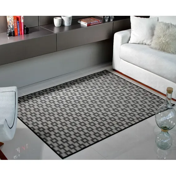 Tapete Sala Quarto 1,50 X2,00 Antiderrapante Preto Ht-02 Foto 1