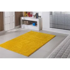 Tapete Sala Quarto Peludo Macio Classic 200 X 300 Amarelo Desenho Do Tecido Liso Foto mini 1