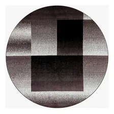 Tapete Sala Redondo 200 Cm Geometrico Quadros Preto Cinza Foto mini  2