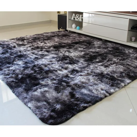 Tapete Shaggy Europa Preto Mesclado 2,00mx3,00m-costa Oro Foto 1