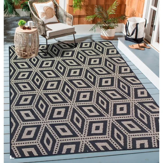 Tapete Sisal Sala 2,00 X 2,50 Antiderrapante Preto S-491 Foto 1