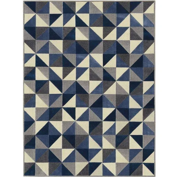 Tapete Supreme 05/43 Ladrilhos 2.5x3m 250x300cm São Carlos Cor Azul Desenho do tecido Geométrico Foto 1