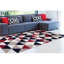 Tapetes Sala Ladrilhos J. Serrano 250x200cm Geometrico Cor Vermelho Foto mini 2