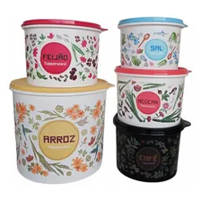 Tapoer Jogo Mantimento Tupperware 5 Arroz 5 Kg Cor Floral Foto mini 1
