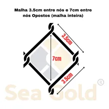 Tarrafa C/ Corrente Pesca Malha 3.5cm (35mm) Fio 0.50 20mt Foto mini  2