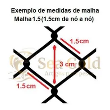 Tarrafa Para Pesca Com Corrente Malha 1.5cm 20 Metros Foto mini  2