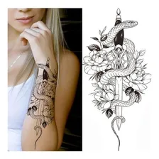 Tatuagem Temp. Adaga Preta Serpente - Tattoo Temp Foto mini 1