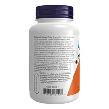 Taurine 1000mg Força Dupla 100 Cápsulas Taurina - Now Foods Foto mini  3
