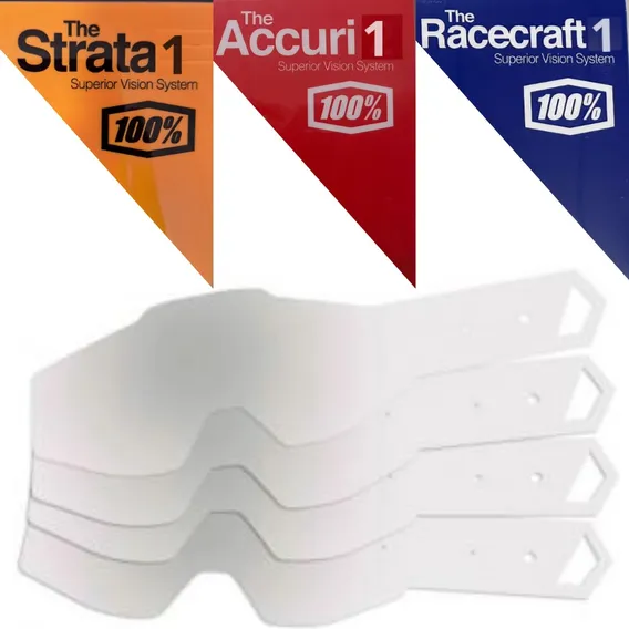Tear Off Mattos Oculos 100% Accuri Strata Racecraft 10 Unid Foto 1
