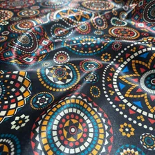 Tecido Cetim Estampa Mandala Indiana 1,40x1,00m Yoga Zen Cor Preto Foto  mini 1