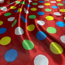Tecido Cetim Estampado Poá Colorido 1,40m-1m Cor Vermelho Foto mini 4