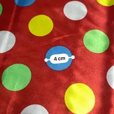 Tecido Cetim Estampado Poá Colorido 1,40m-1m Cor Vermelho Foto mini  3