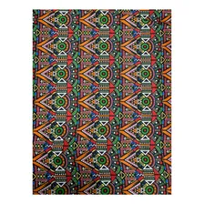 Tecido De Oxford Temas Africanos Africa 1,00m X 1,45m Cor Laranja Desenho Do Tecido Desenho Africano 5 Foto  mini 1