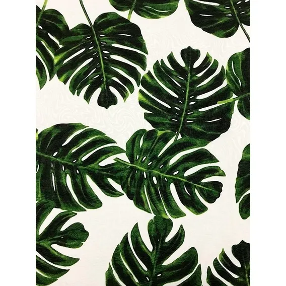 Tecido Estampado Jacquard Costela De Adão 3m Cor Verde Foto 1