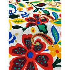 Tecido Estampado Jacquard Floral Florido Colorido 5m Cor Amarelo Foto mini 3