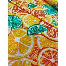 Tecido Estampado Jacquard Limões Laranja 1m Desenho do tecido Frutas Foto mini 2