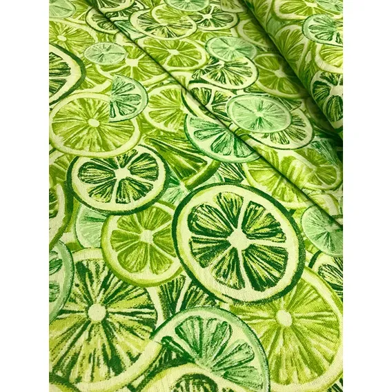 Tecido Estampado Jacquard Limões Verde 1m Desenho do tecido limão Foto 1