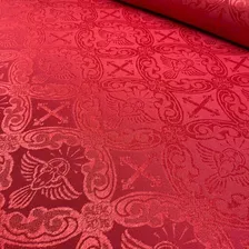Tecido Jacquard Litúrgico Para Igreja Altar Cruz 1 Metro Desenho Do Tecido Pombo Vermelho Foto mini 3