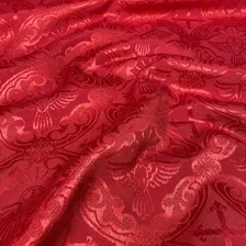 Tecido Jacquard Litúrgico Para Igreja Altar Cruz 1 Metro Desenho Do Tecido Pombo Vermelho Foto mini 2