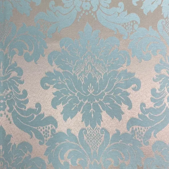Tecido Jacquard Medalhão Decoração Parede Festa 3 Metros Cor 212 Tiffany E Dourado Champanhe Foto 1