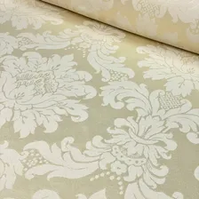 Tecido Jacquard Medalhão Decoração Parede Festa 3 Metros Cor 24 Creme Foto mini 3