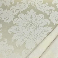 Tecido Jacquard Medalhão Decoração Parede Festa 3 Metros Cor 24 Creme Foto mini 4