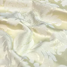 Tecido Jacquard Medalhão Decoração Parede Festa 3 Metros Cor 24 Creme Foto mini 2