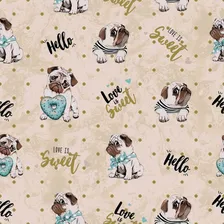 Tecido Oxford Estampado Bandana Petshop Cães/gatos 1,40m Cor Colorido Desenho Do Tecido Bege Foto mini 1