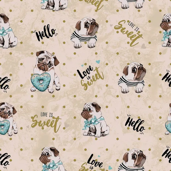 Tecido Oxford Estampado Bandana Petshop Cães/gatos 1,40m Cor Colorido Desenho Do Tecido Bege Foto 1