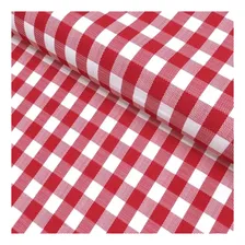 Tecido P/ Toalha De Mesa Xadrez Branco Vermelho 4,00 X 1,50 Foto mini 1