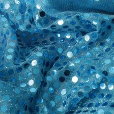 Tecido Paete Lantejoula Azul Turquesa 1,00 Mt Largura Foto mini 1