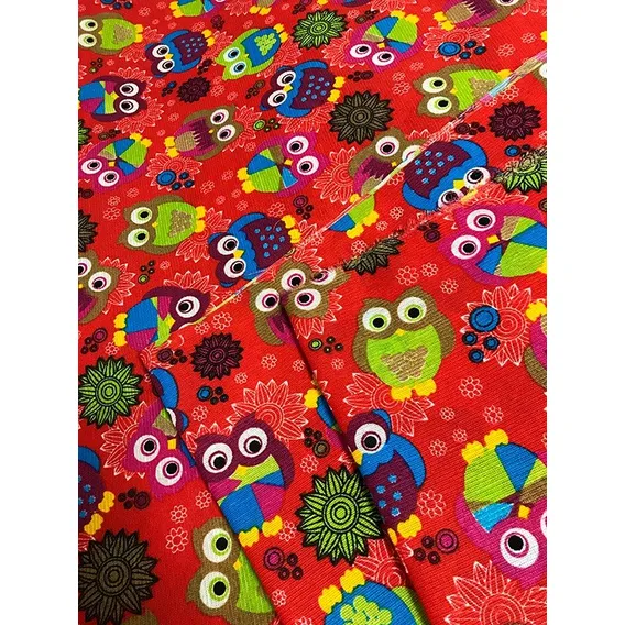 Tecido Para Artesanato Infantil Corujinhas 5m Cor 3. Vermelho Foto 1