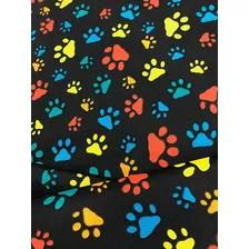 Tecido Para Artesanato Infantil Patinhas Preto 10m Desenho do tecido Pet Foto mini 1