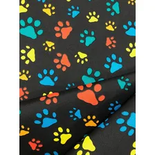Tecido Para Artesanato Infantil Patinhas Preto 10m Desenho do tecido Pet Foto mini 2