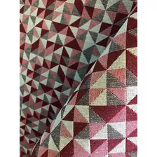 Tecido Para Decoração Jacquard Dupla Face Losango 1m Cor 02 Branco e vermelho Foto  mini 1