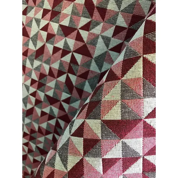 Tecido Para Decoração Jacquard Dupla Face Losango 1m Cor 02 Branco e vermelho Foto 1